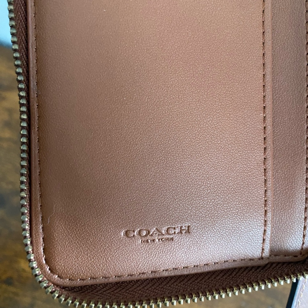 Coach Brown Calf Leather Zip Around Medium Wallet CH806 - Picture 9 of 11